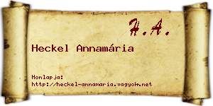 Heckel Annamária névjegykártya